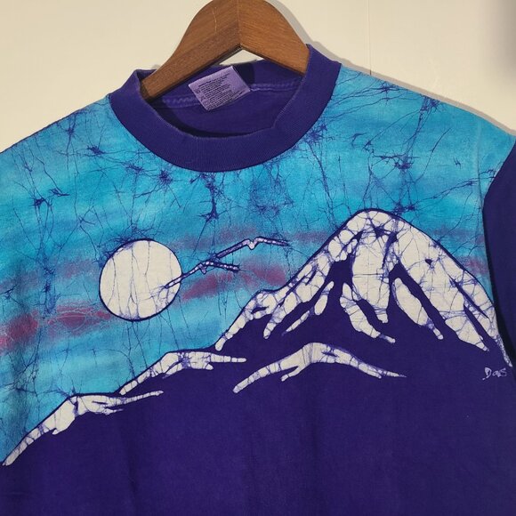 Vintage 90s Oneita Purple Mountian/Nature Medium T-Shirt Single Stitch USA - Picture 2 of 6